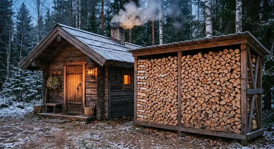 Укладка дров в Красной Пахре, переулок Тенистая, 32